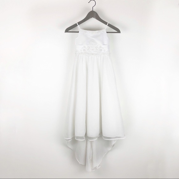 Alfred Angelo Beaded With Train Flower Girl Dress - Picture 11 of 15